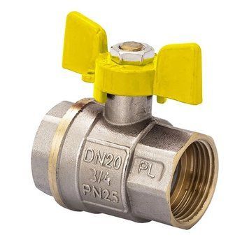 Кран шаровый FERRO PL 3/4" ГГБ газ art. 602 (латунный шар) (FE0560) FE0560 фото