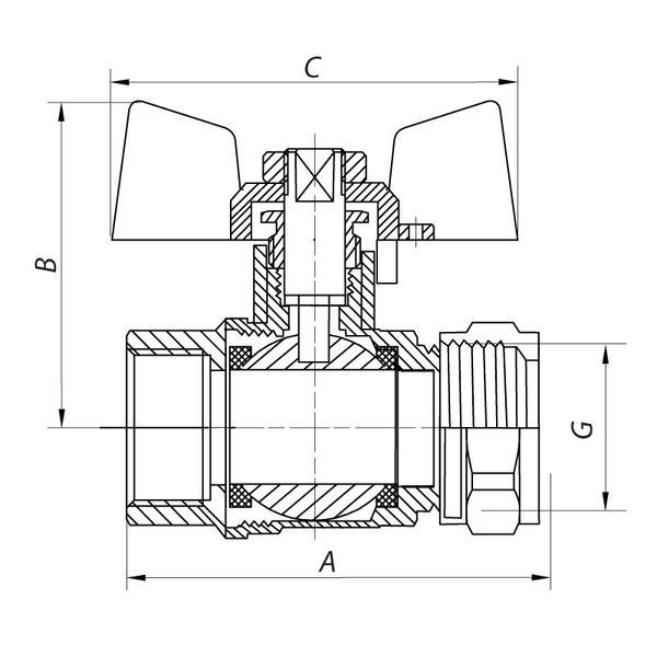 Кран кульовий Waterpro Wing 20x3/4F (MA0119) MA0119 фото