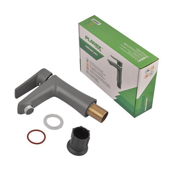 Змішувач для умивальника PLAMIX OSCAR-001 GRAPHITE (без підведення) (Колір графіт) (PM6097) PM6097 фото