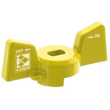 Ручка-метелик Koer для крана кульового 1/2'' алюмінієва (колір жовтий) (KR4739) KR4739 фото
