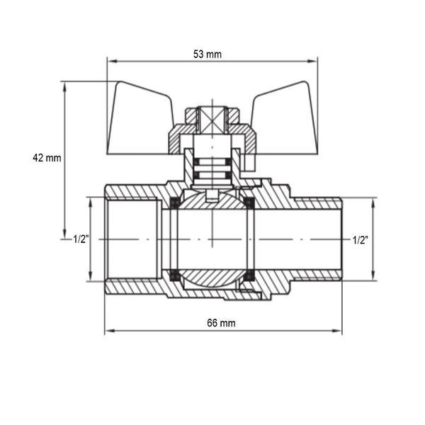 Кран кульовий Koer KG.208 - 1/2" FM ГШМ (газ) (KR4963) KR4963 фото