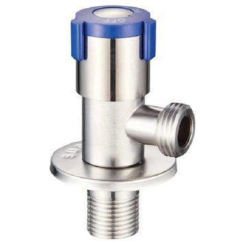 Кран для подключения сантехприборов Zerix VAL-06-1/2x1/2 из нерж.стали SUS304 (синий) (ZX5099) ZX5099 фото