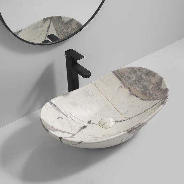 Раковина накладная MIXXUS PREMIUM WAVE-0106 MARBLE 620х360х160mm (MP6560) MP6560 фото
