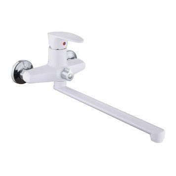 Змішувач для ванни PLAMIX CEZAR-006 EURO SET WHITE (з шлангом, лійкою та кронштейном) (PM0746) PM0746 фото