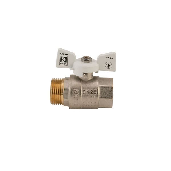 Кран кульовий Koer 1" ГШМ (KR.218.W) білий (KR0184) KR0184 фото