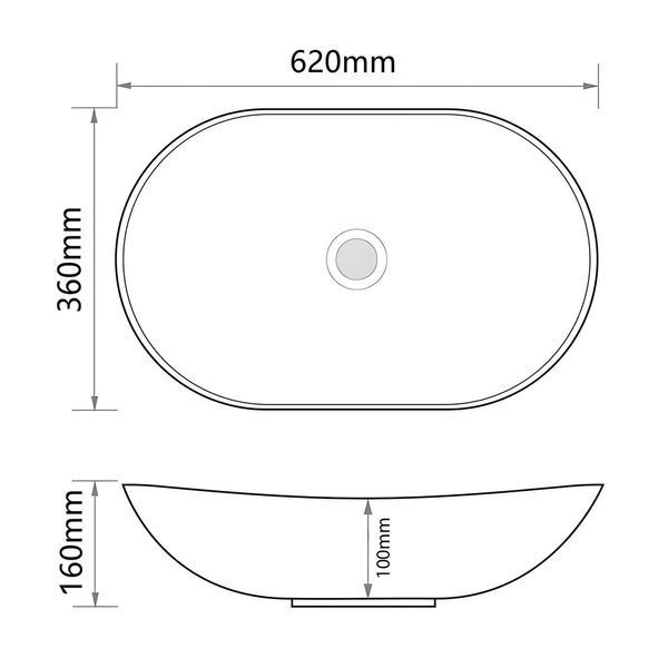 Раковина накладна MIXXUS PREMIUM WAVE-0105 EDGE GOLD 620х360х160mm (MP6557) MP6557 фото