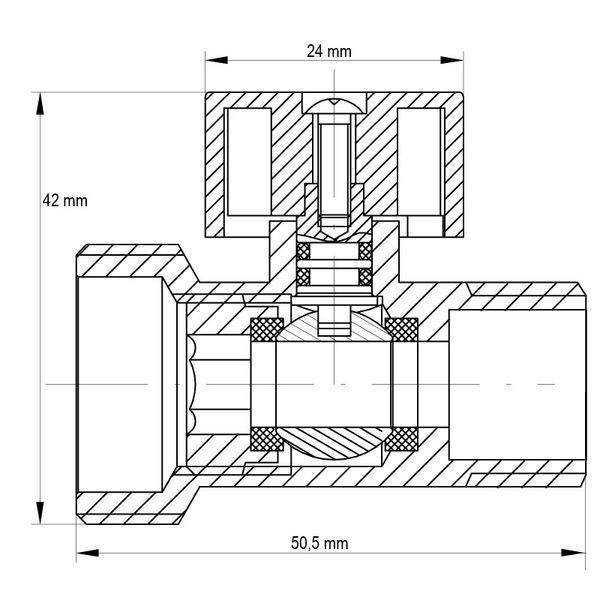 Кран трехходовой 1/2Mx3/4Mx1/2F Koer KR.515 (KR0103) KR0103 фото