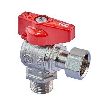Кран кульовий Roho R116-050 -1/2"х1/2" ВЗ кутовий Н/Г, ручка "метелик" червона (RO0235) RO0235 фото