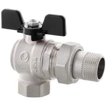 Кран з американкою Roho R106-100B - 1" кутовий (RO0115) RO0115 фото