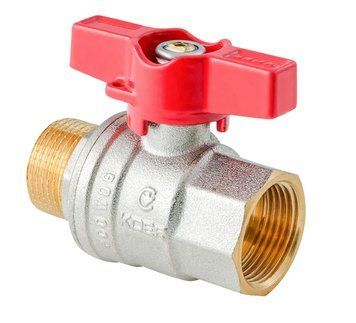 Кран кульовий ГШМ KOER EXTREME KE.218-15 - 1/2" FM ручка "метелик" червона (KR5759) KR5759 фото