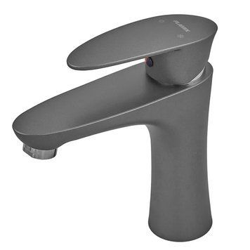 Смеситель для умывальника PLAMIX CEZAR-001 SET GRAPHITE (с подводкой) (Цвет графит) (PM0688) PM0688 фото