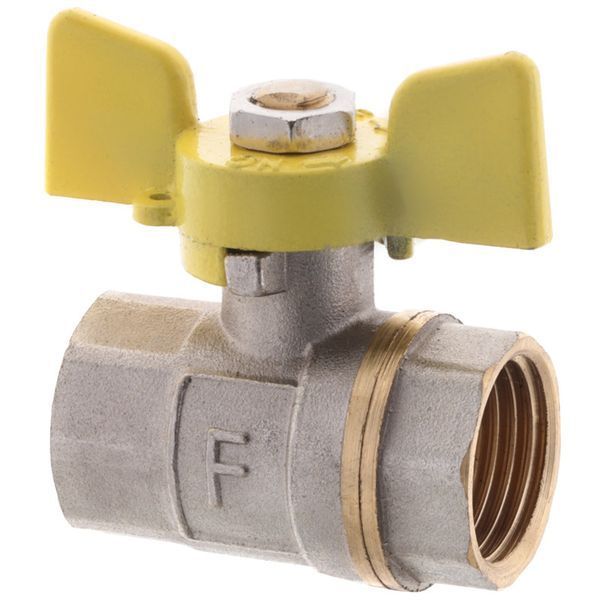 Кран шаровый FERRO PL 1/2" ГГБ газ art. 602 (латунный шар) (FE0559) FE0559 фото