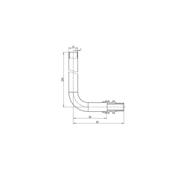 Трубка Г-образная для подсоединения радиатора Koer KA.D16-250 - 16(2.2mm) x 15-250mm (KR4902) KR4902 фото