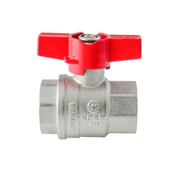 Кран шаровый ГГМ KOER EXTREME KE.217-25 - 1" FF ручка "бабочка" красная (KR5758) KR5758 фото