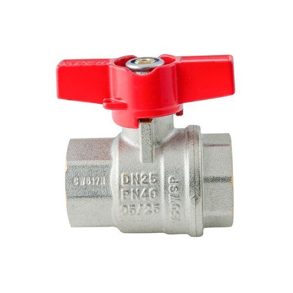 Кран шаровый ГГМ KOER EXTREME KE.217-25 - 1" FF ручка "бабочка" красная (KR5758) KR5758 фото