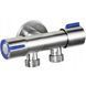 Кран для підключення сантехприладів MIXXUS VAL-11-1/2x1/2x1/2 з нерж. сталі SUS304 (Колір синій) (MI6811)