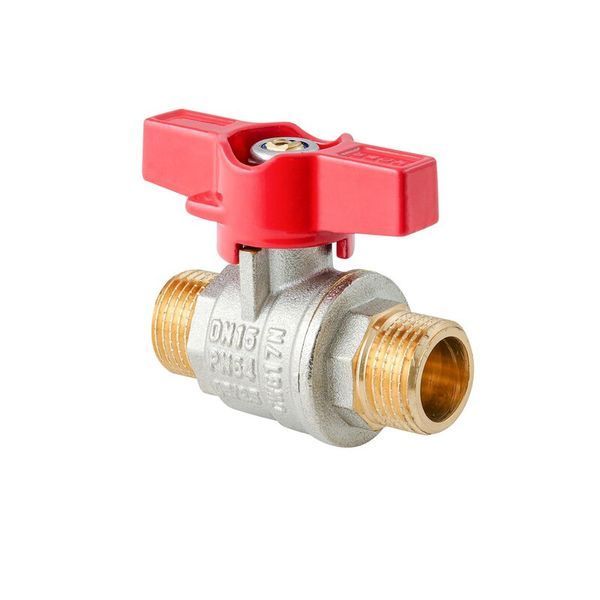 Кран кульовий ШШМ KOER EXTREME KE.219-15 - 1/2" MM ручка "метелик" червона (KR5762) KR5762 фото