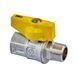 Кран кульовий ГАЗ, ручка "метелик" жовта Roho R111-050G - 1/2" ВЗ (RO0241) RO0241 фото 1