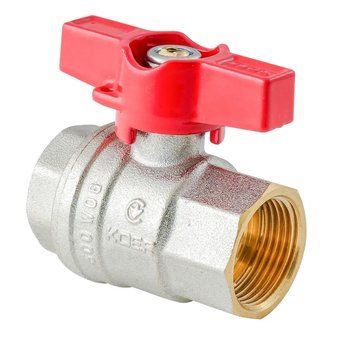 Кран кульовий ГГМ KOER EXTREME KE.217-15 - 1/2" FF ручка "метелик" червона (KR5756) KR5756 фото