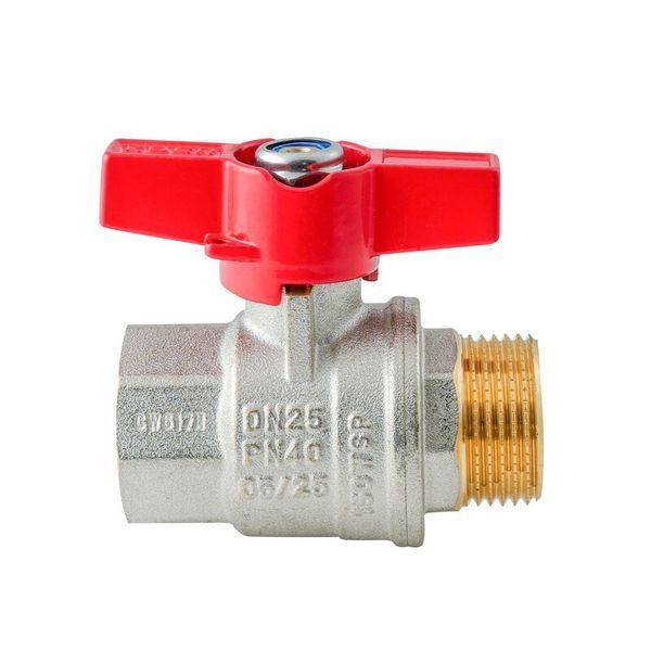 Кран кульовий ГШМ KOER EXTREME KE.218-25 - 1" FM ручка "метелик" червона (KR5761) KR5761 фото