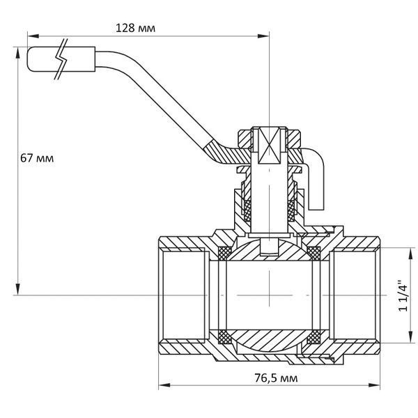Кран шаровый Koer 1 1/4" ГГР (KR.214) (KR0023) KR0023 фото