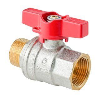 Кран кульовий ГШМ KOER EXTREME KE.218-20 - 3/4" FM ручка "метелик" червона (KR5760) KR5760 фото