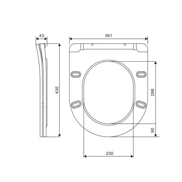 Унітаз підвісний MIXXUS ELLIPSE-0305-T3 485х360х365mm система змиву TORNADO 3.0 (MI6701) MI6701 фото