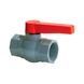 Кран кульовий PVC PLAMIX PVF-3" FF ручка "важіль" (grey+red) (PM0754)